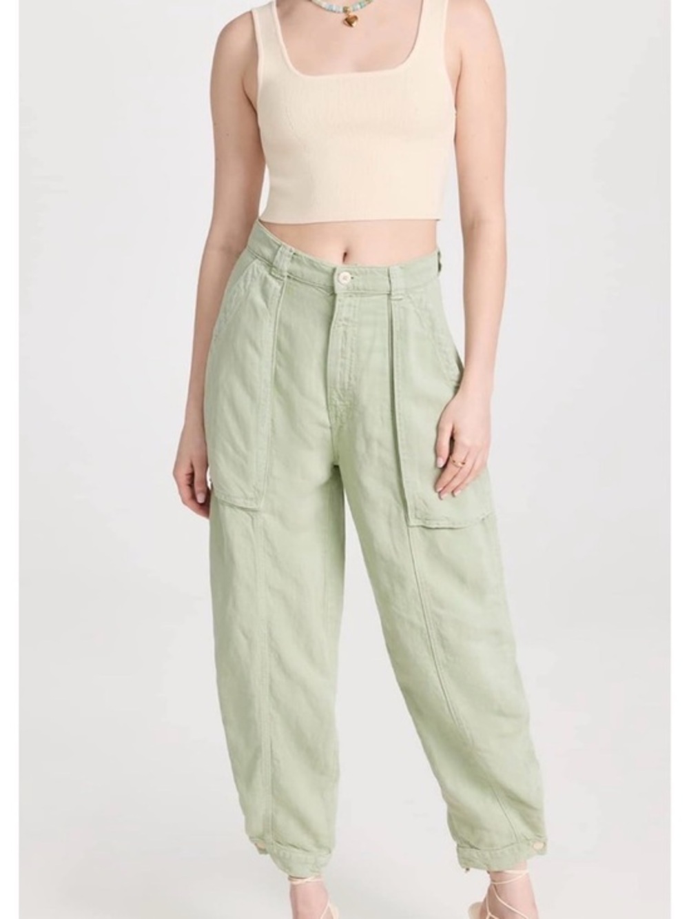 MOTHER The Patch Pocket Chute Flood Jeans